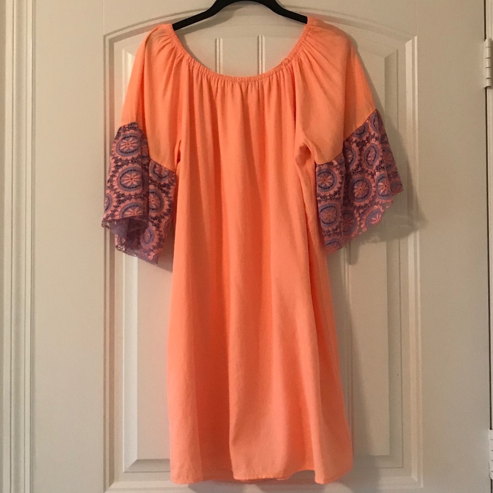 peach dress